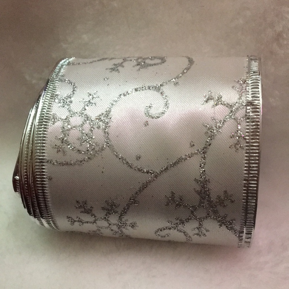 Elegant Silver and White Ribbon